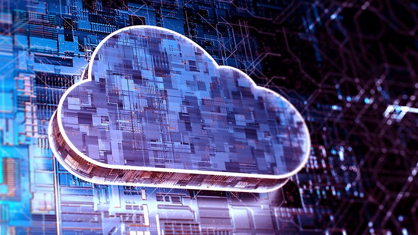 Darstellung einer Cloud auf blauem Hintergrund, für DevOps-as-a-Service
