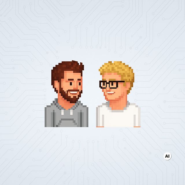 Zwei lachende Gesichter der Read Teamer Kai und Tim mit blonden und braunen Haaren