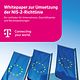 Cover des Whitepapers, mit 3 Europafahnen vor einem Gebäude