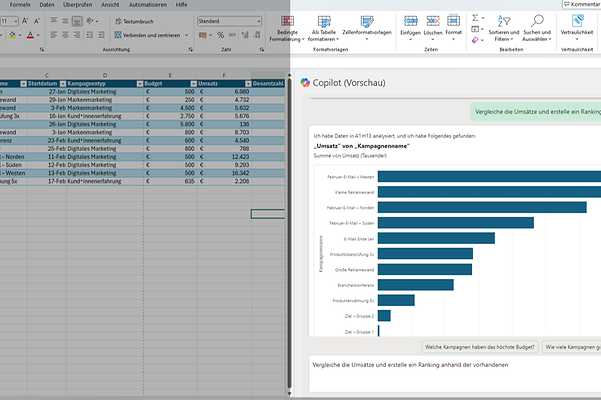 Analysieren Sie Ihre Daten mit Copilot in Excel